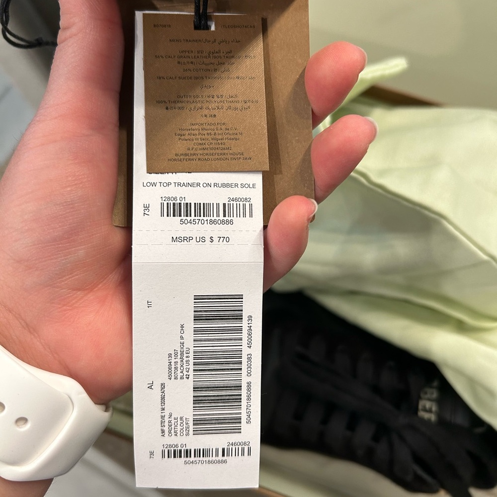 Burberry Men's Black and Tan Sneakers - Picture 9 of 9